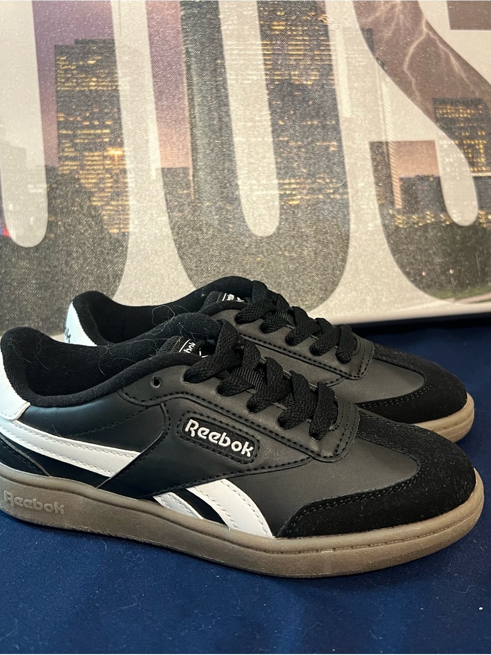 Reebok Kids Black and White Low-Top Sneakers